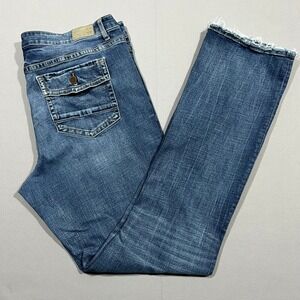 BKE Payton Tailored Bootcut Jeans Flap Pockets Blue Women's 40x37 (Tag 38x37.5)